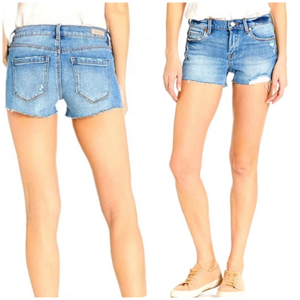 Blank NYC The Astor Cut-Off Short Light Blue Wash Denim Jean Shorts Cutoff 28
